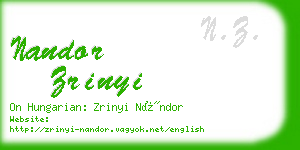 nandor zrinyi business card